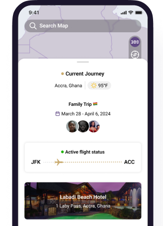 Journey Planner app screen